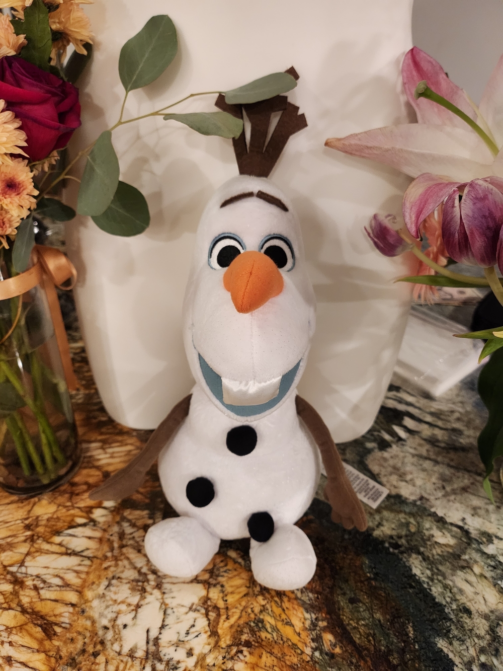 Disney Olaf Plush Toy White Orange Brown Black